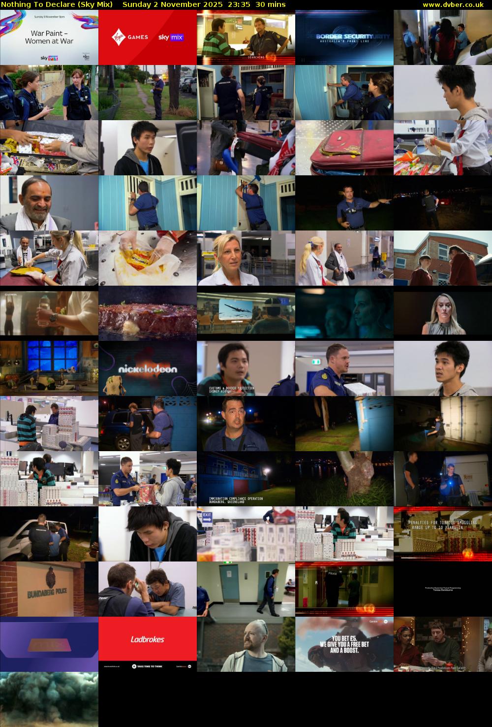 Nothing To Declare (Sky Mix) Sunday 2 November 2025 23:35 - 00:05