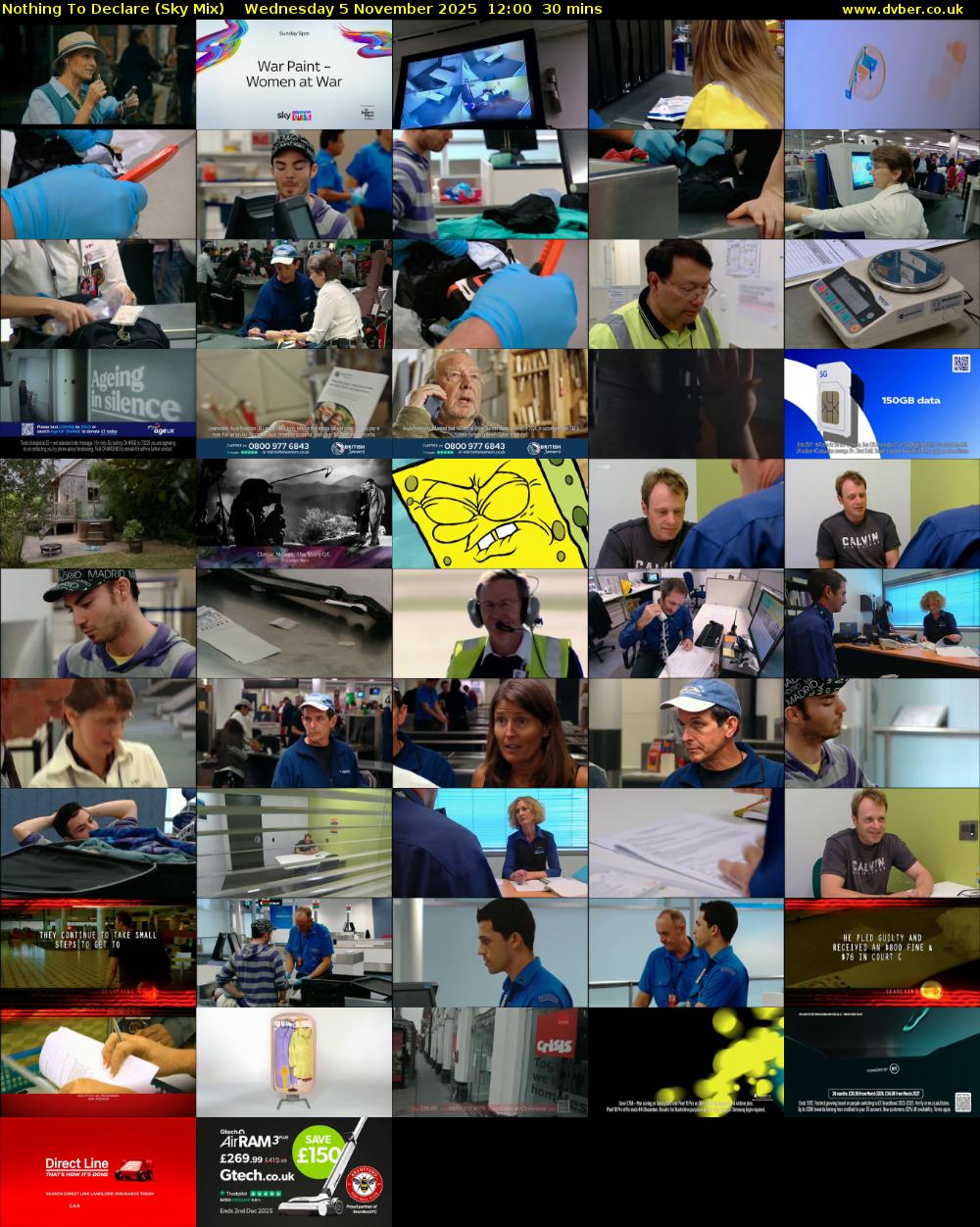 Nothing To Declare (Sky Mix) Wednesday 5 November 2025 12:00 - 12:30