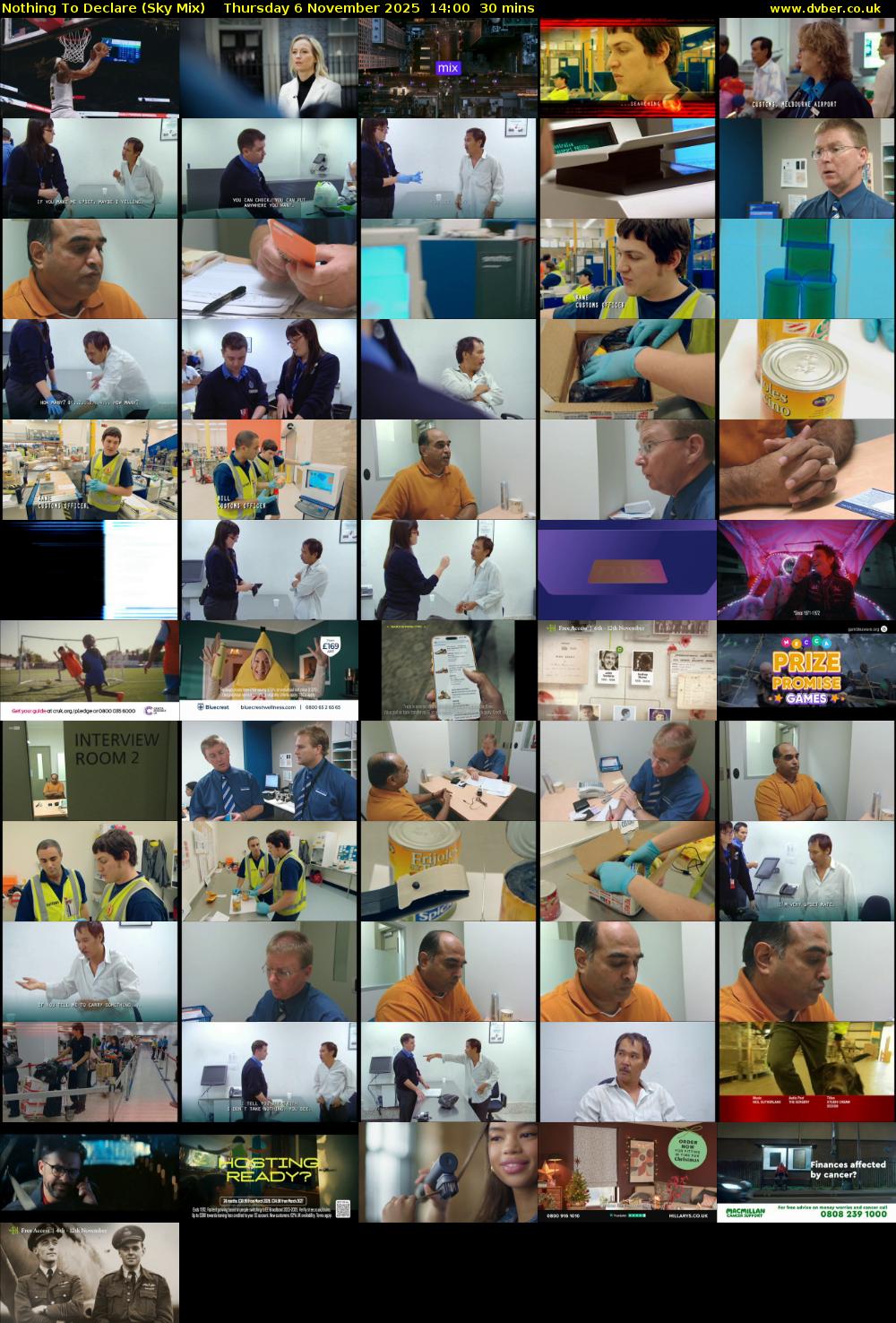 Nothing To Declare (Sky Mix) Thursday 6 November 2025 14:00 - 14:30