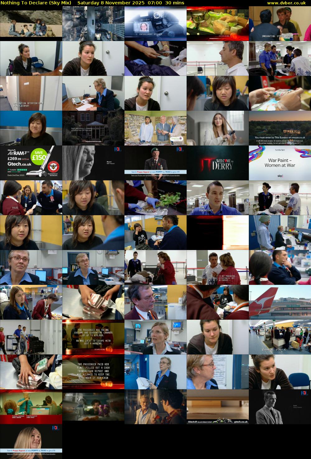 Nothing To Declare (Sky Mix) Saturday 8 November 2025 07:00 - 07:30