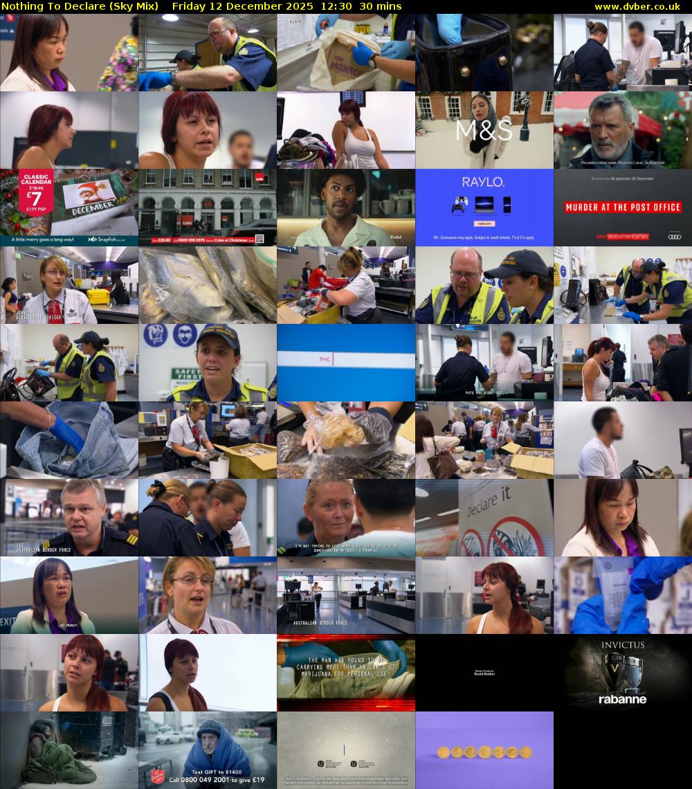 Nothing To Declare (Sky Mix) Friday 12 December 2025 12:30 - 13:00