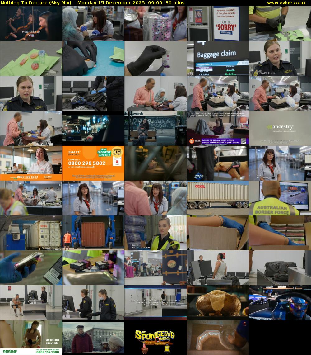 Nothing To Declare (Sky Mix) Monday 15 December 2025 09:00 - 09:30