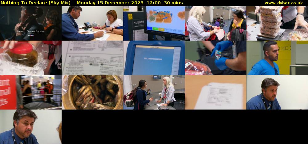 Nothing To Declare (Sky Mix) Monday 15 December 2025 12:00 - 12:30