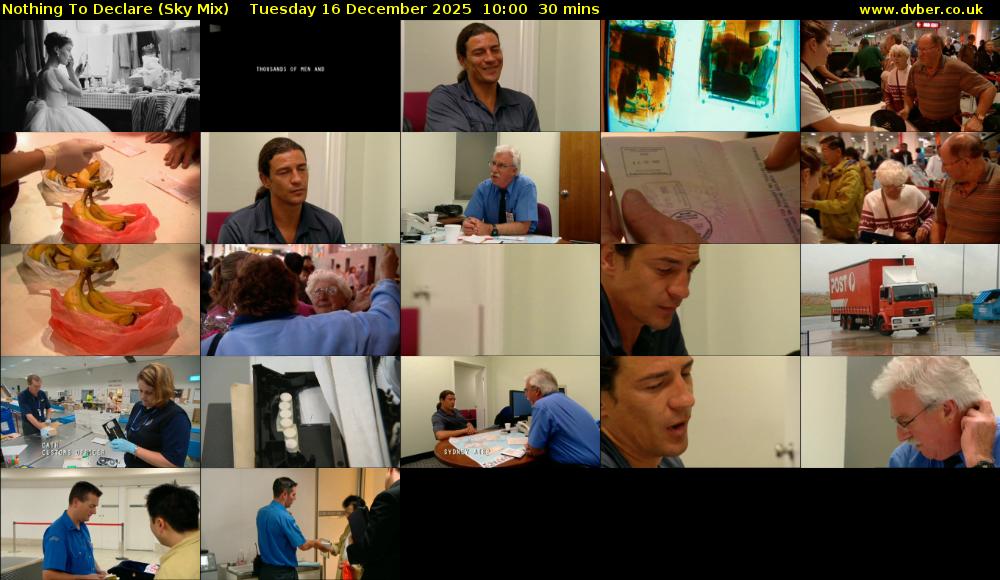 Nothing To Declare (Sky Mix) Tuesday 16 December 2025 10:00 - 10:30