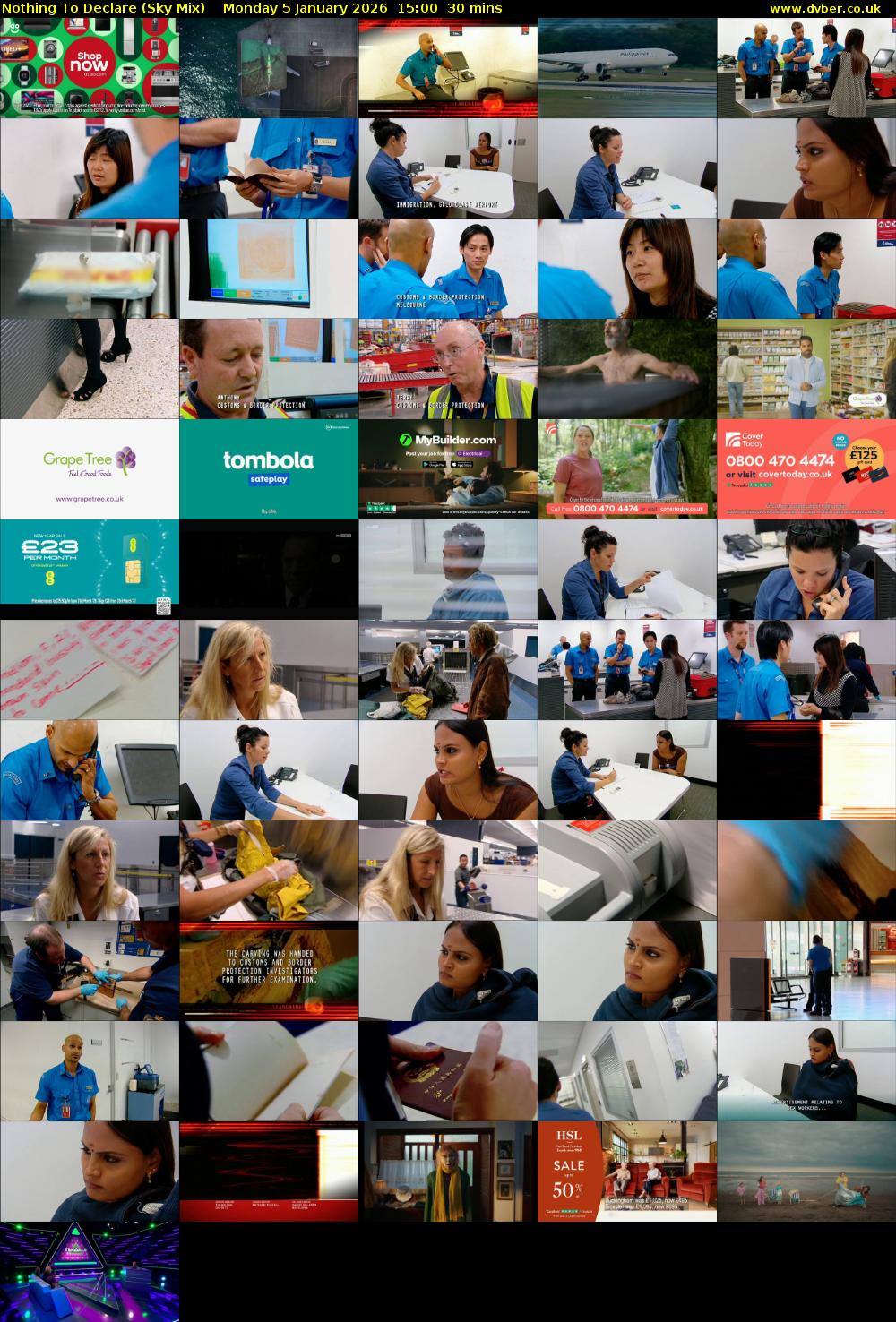 Nothing To Declare (Sky Mix) Monday 5 January 2026 15:00 - 15:30