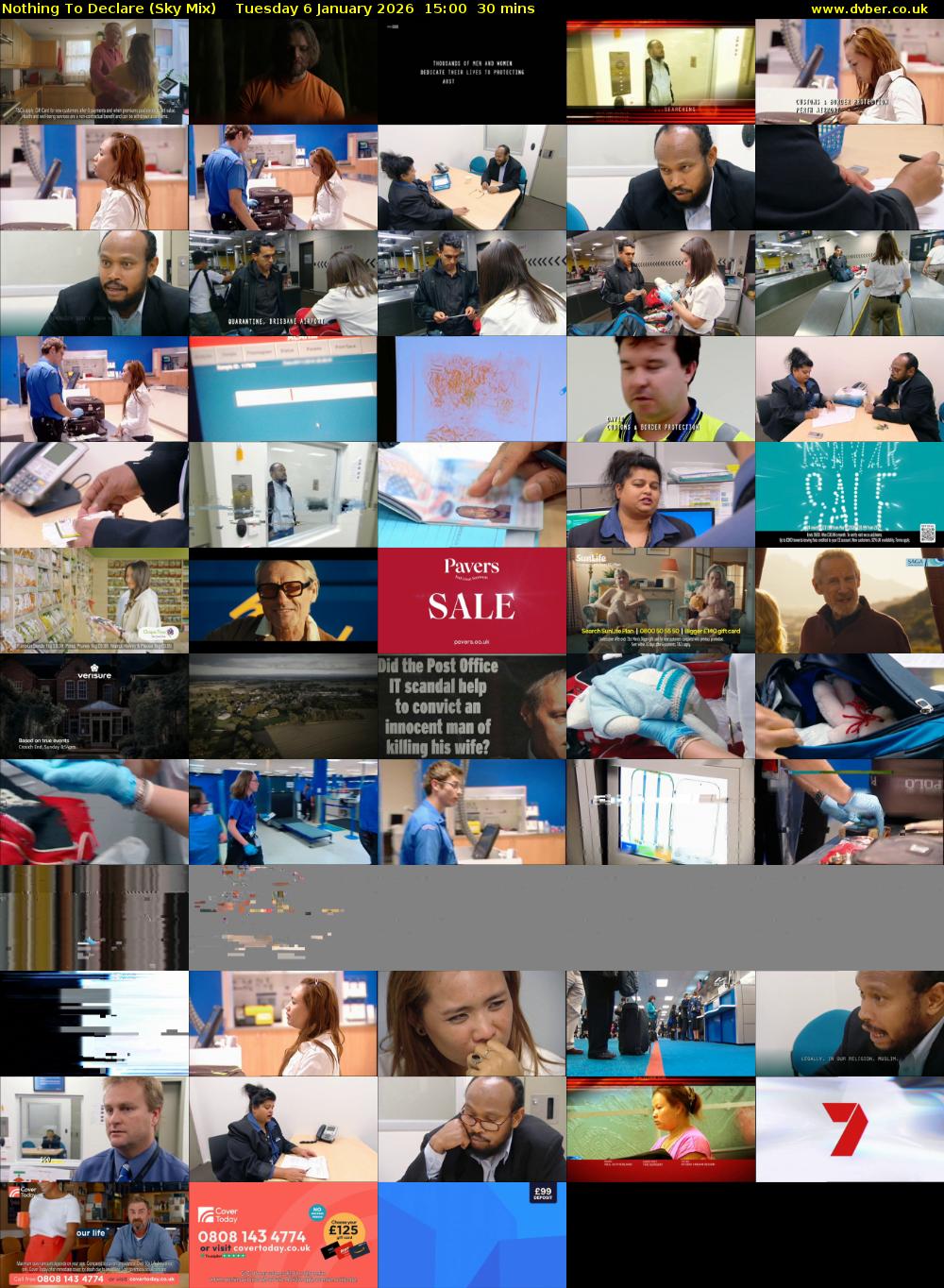 Nothing To Declare (Sky Mix) Tuesday 6 January 2026 15:00 - 15:30