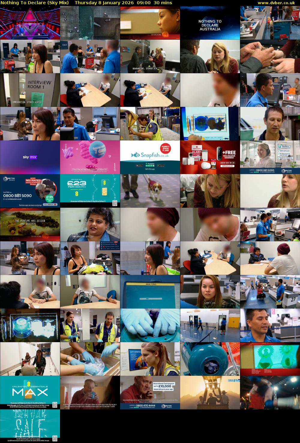 Nothing To Declare (Sky Mix) Thursday 8 January 2026 09:00 - 09:30