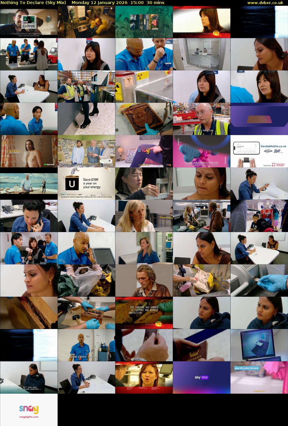 Nothing To Declare (Sky Mix) Monday 12 January 2026 15:00 - 15:30