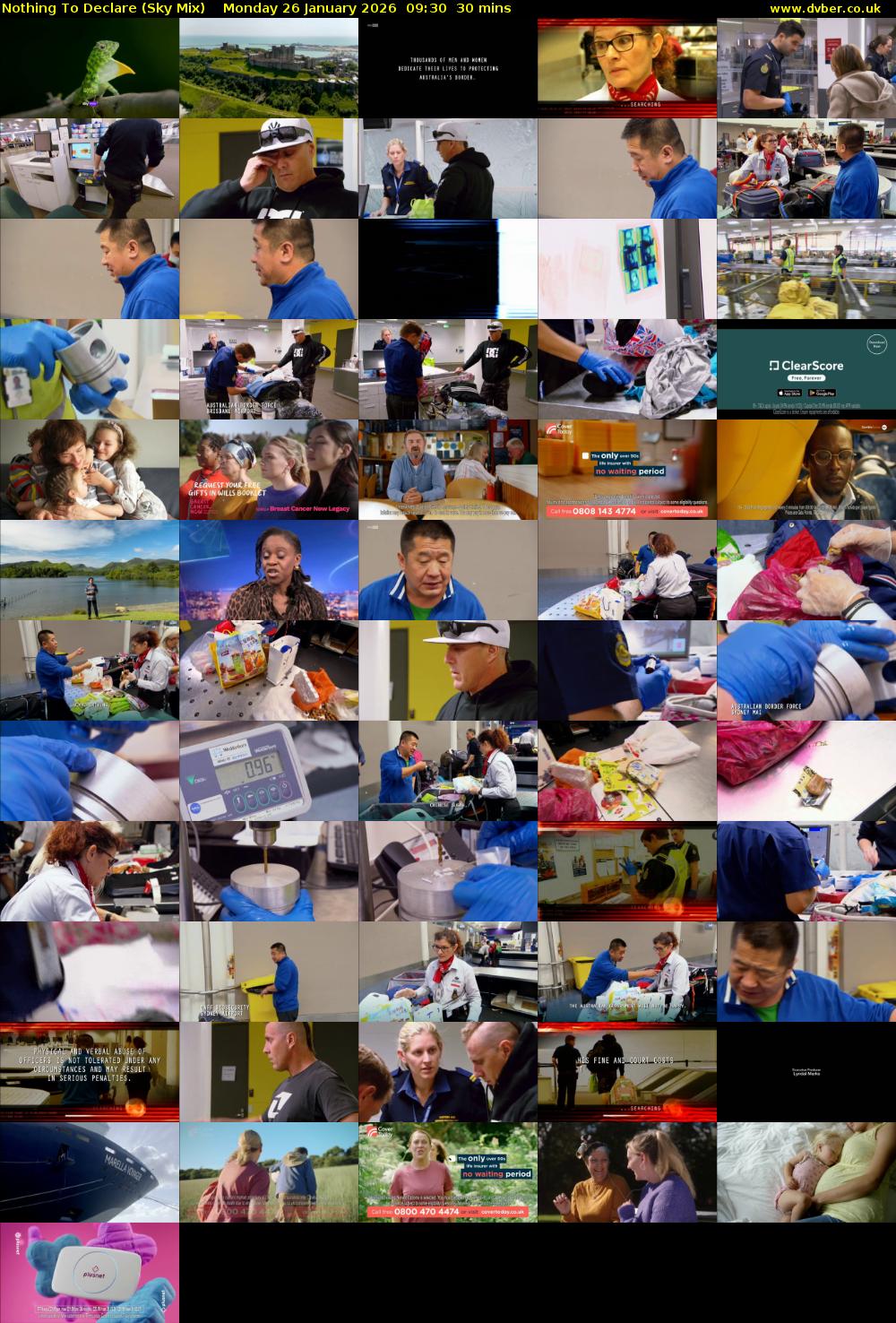 Nothing To Declare (Sky Mix) Monday 26 January 2026 09:30 - 10:00