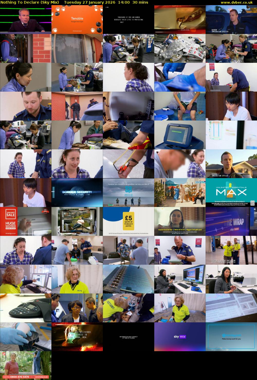 Nothing To Declare (Sky Mix) Tuesday 27 January 2026 14:00 - 14:30