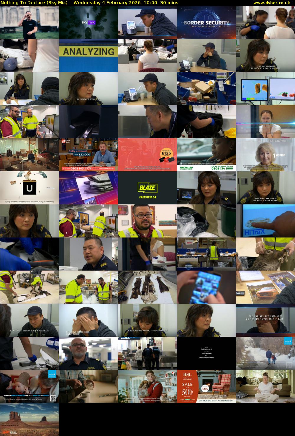 Nothing To Declare (Sky Mix) Wednesday 4 February 2026 10:00 - 10:30