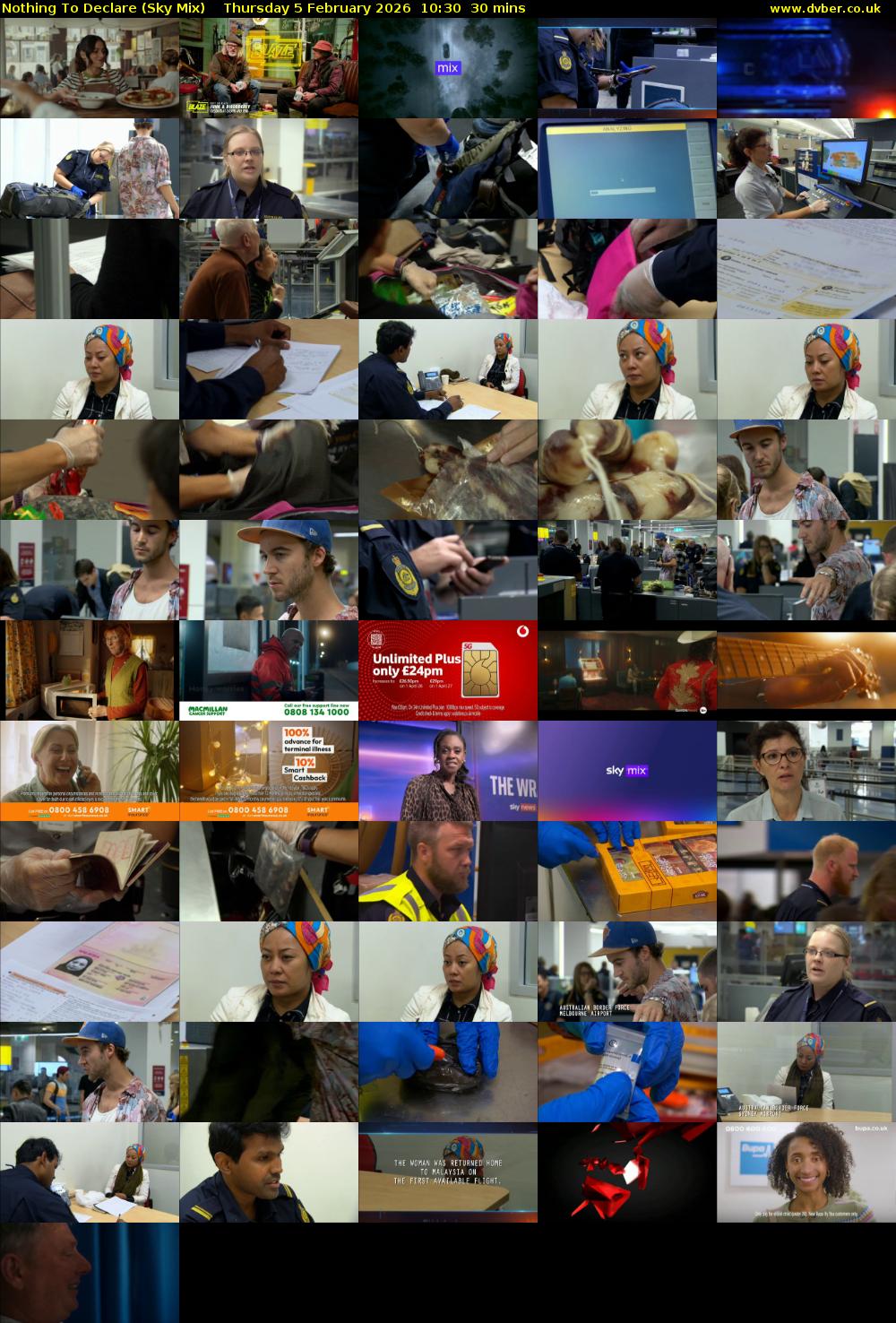 Nothing To Declare (Sky Mix) Thursday 5 February 2026 10:30 - 11:00