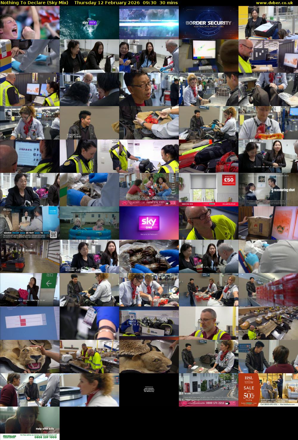 Nothing To Declare (Sky Mix) Thursday 12 February 2026 09:30 - 10:00