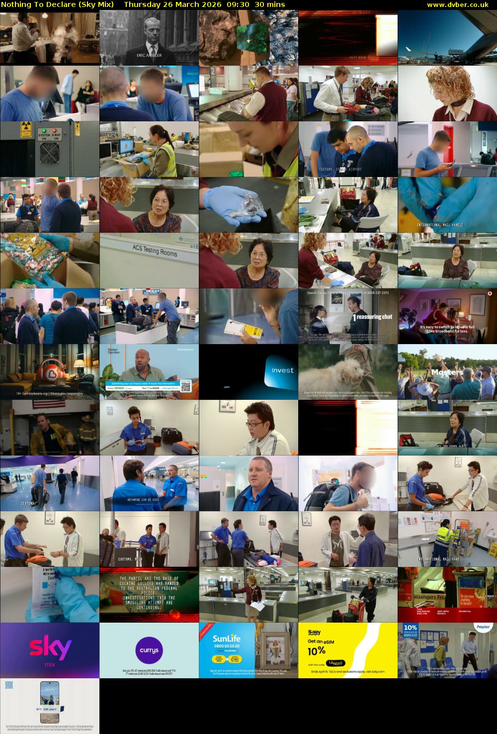 Nothing To Declare (Sky Mix) Thursday 26 March 2026 09:30 - 10:00