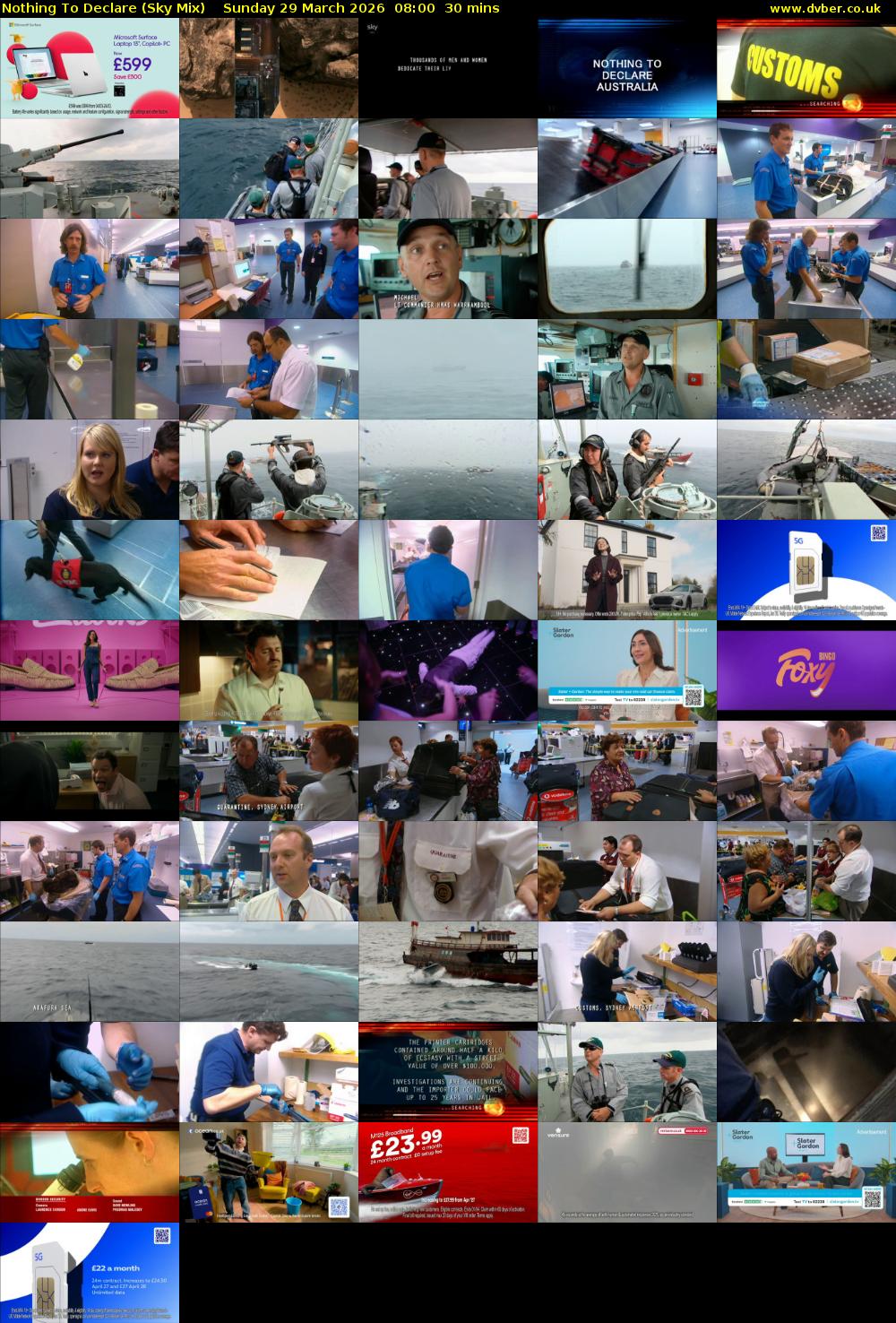 Nothing To Declare (Sky Mix) Sunday 29 March 2026 08:00 - 08:30