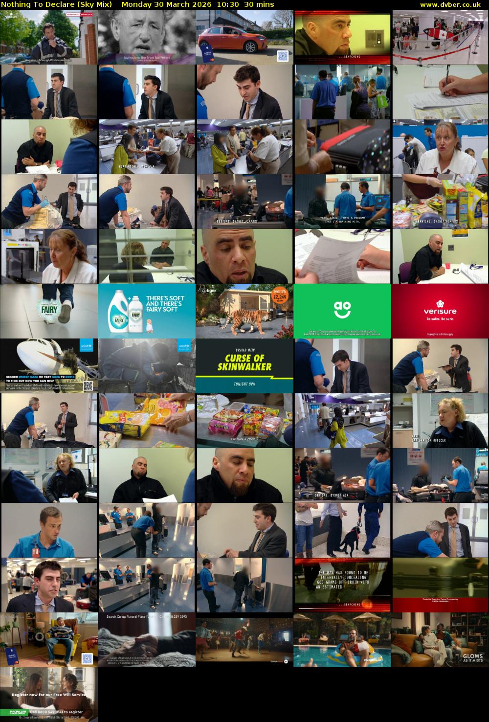 Nothing To Declare (Sky Mix) Monday 30 March 2026 10:30 - 11:00