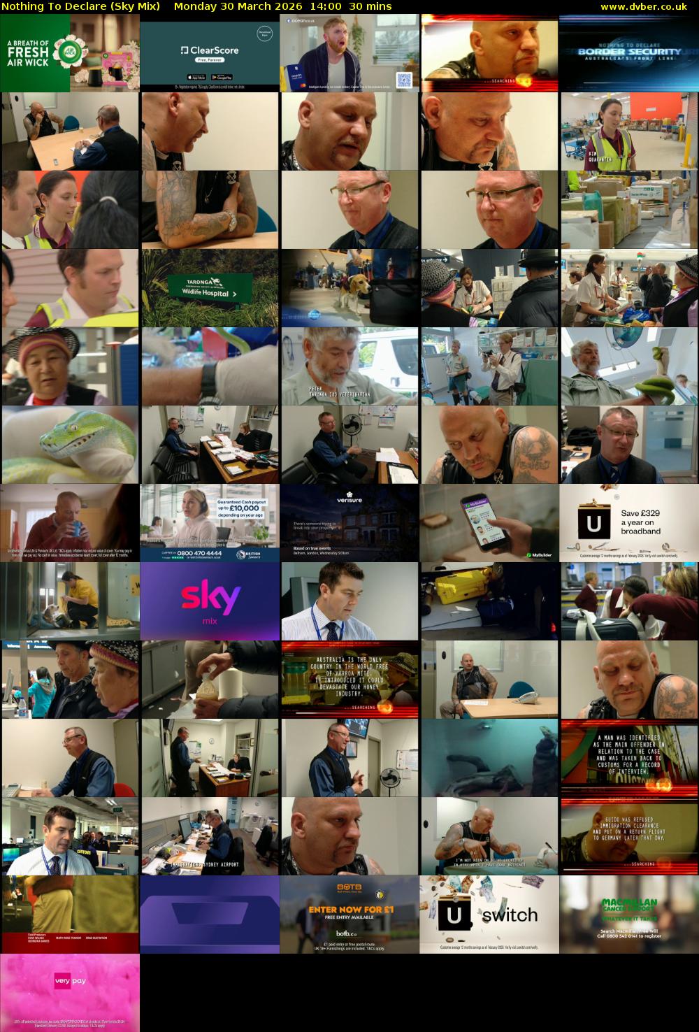 Nothing To Declare (Sky Mix) Monday 30 March 2026 14:00 - 14:30