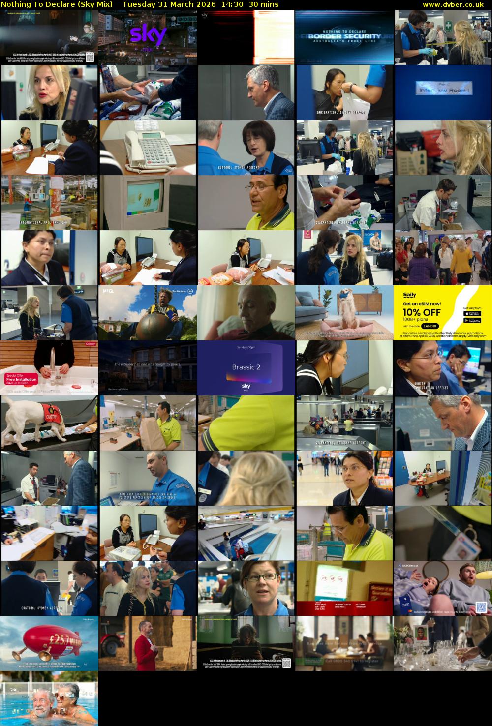 Nothing To Declare (Sky Mix) Tuesday 31 March 2026 14:30 - 15:00