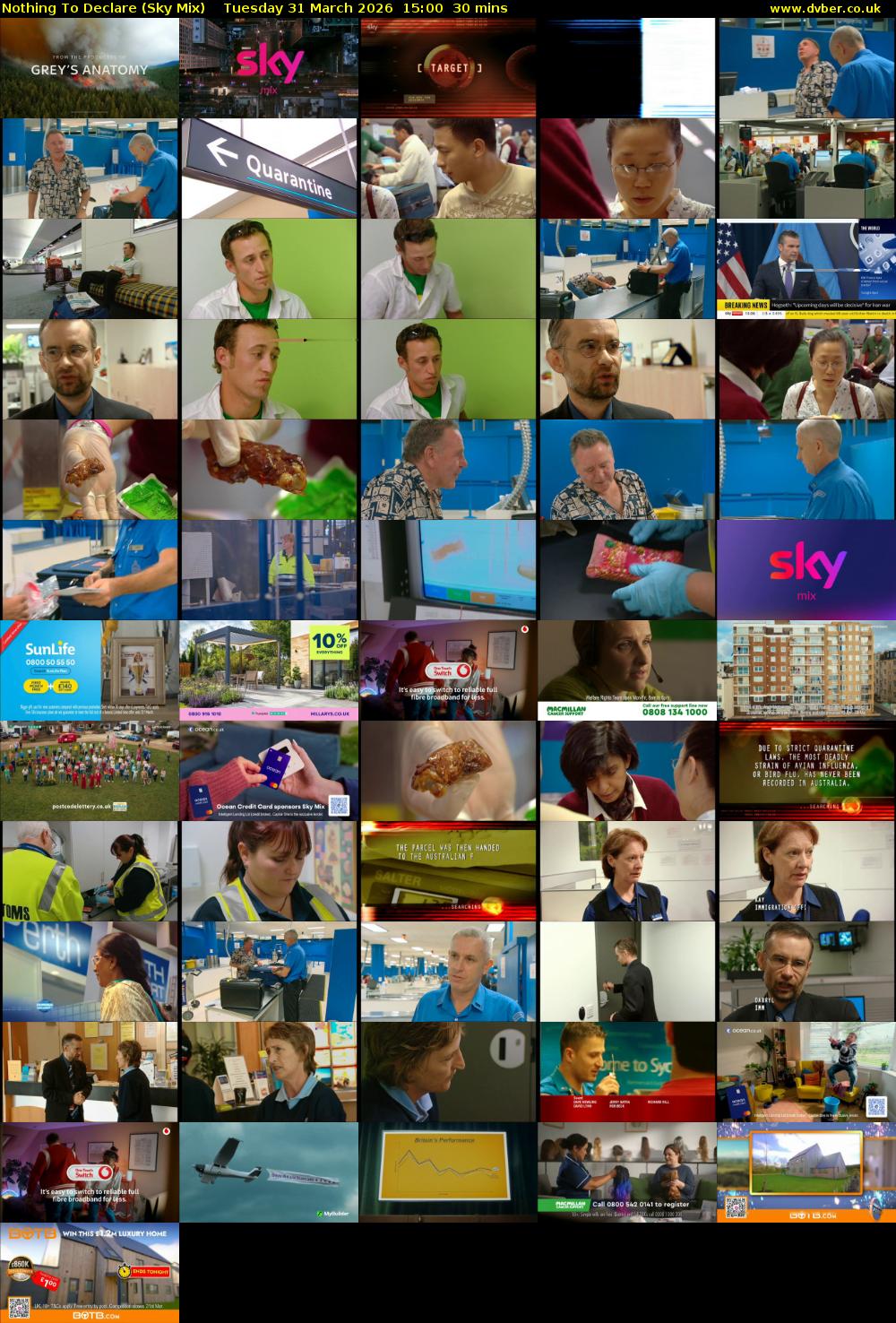 Nothing To Declare (Sky Mix) Tuesday 31 March 2026 15:00 - 15:30