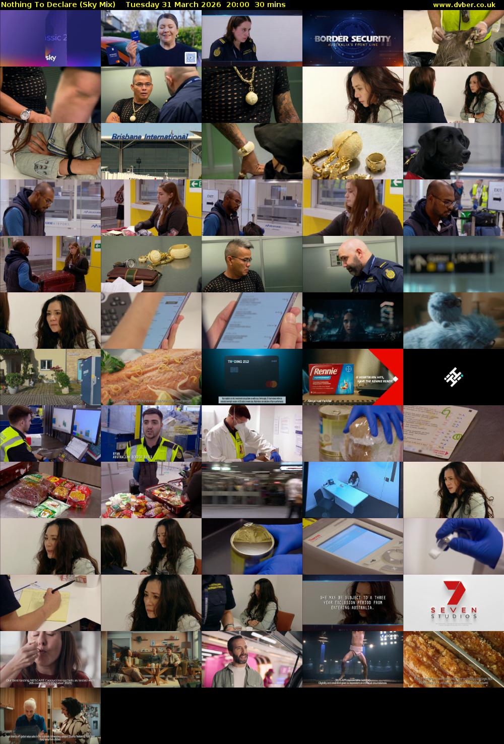 Nothing To Declare (Sky Mix) Tuesday 31 March 2026 20:00 - 20:30