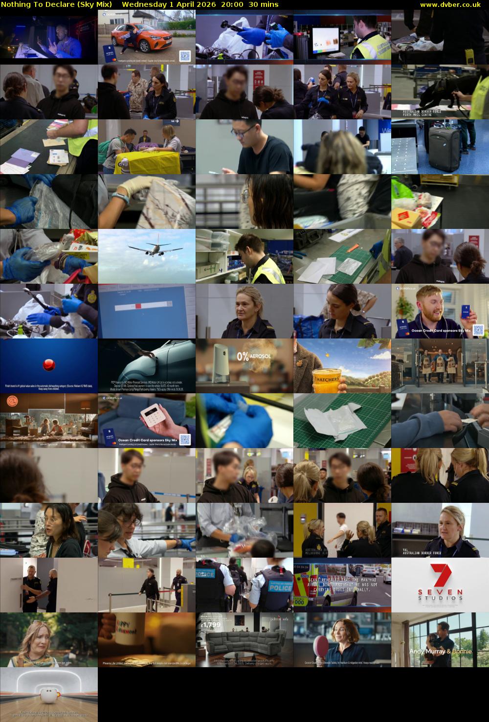 Nothing To Declare (Sky Mix) Wednesday 1 April 2026 20:00 - 20:30