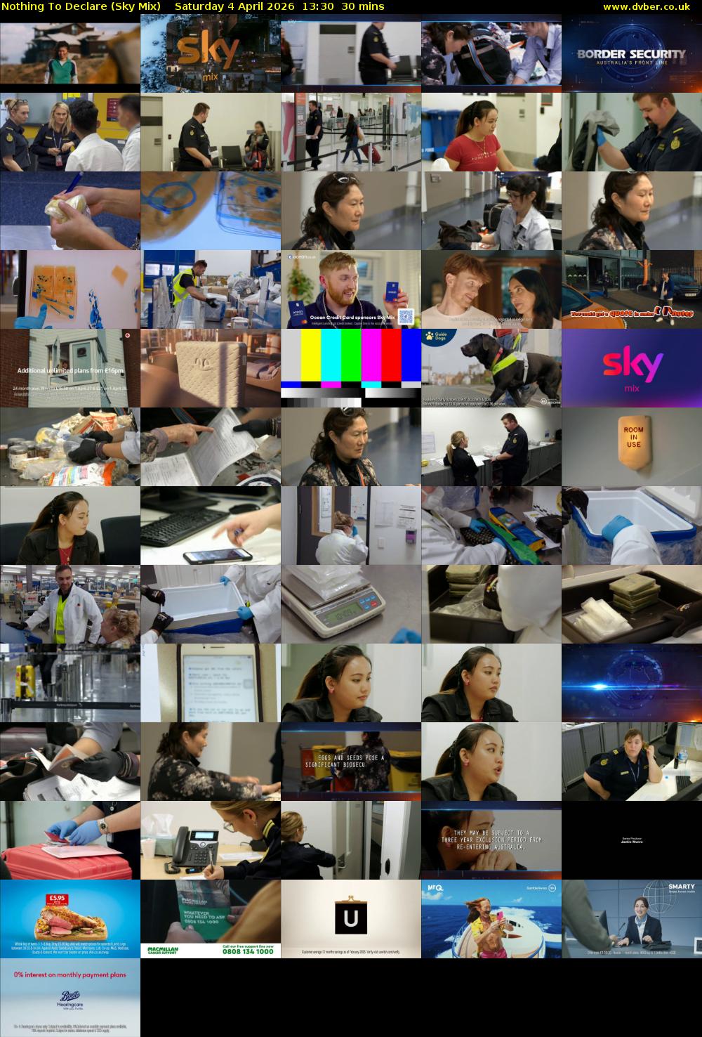 Nothing To Declare (Sky Mix) Saturday 4 April 2026 13:30 - 14:00