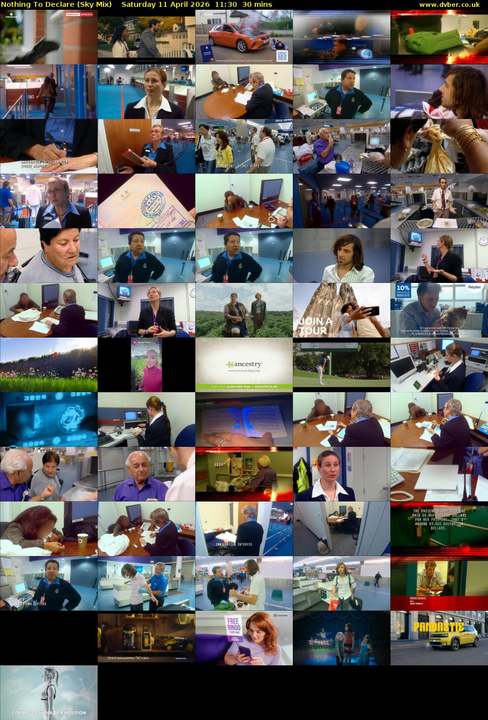 Nothing To Declare (Sky Mix) Saturday 11 April 2026 11:30 - 12:00