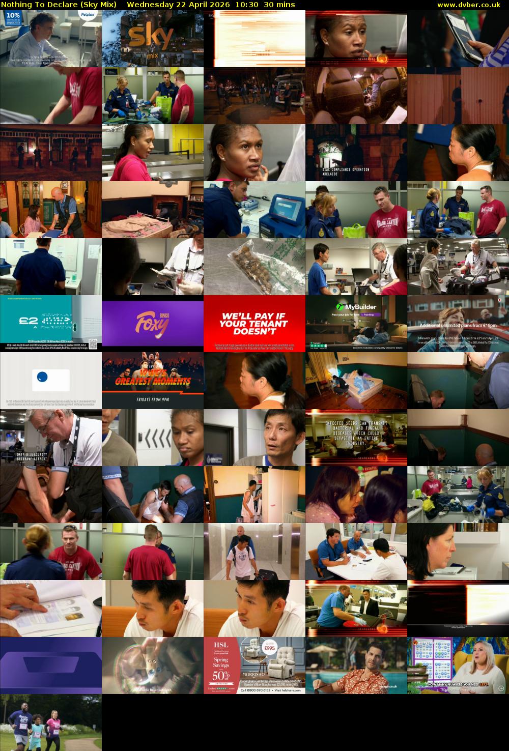 Nothing To Declare (Sky Mix) Wednesday 22 April 2026 10:30 - 11:00