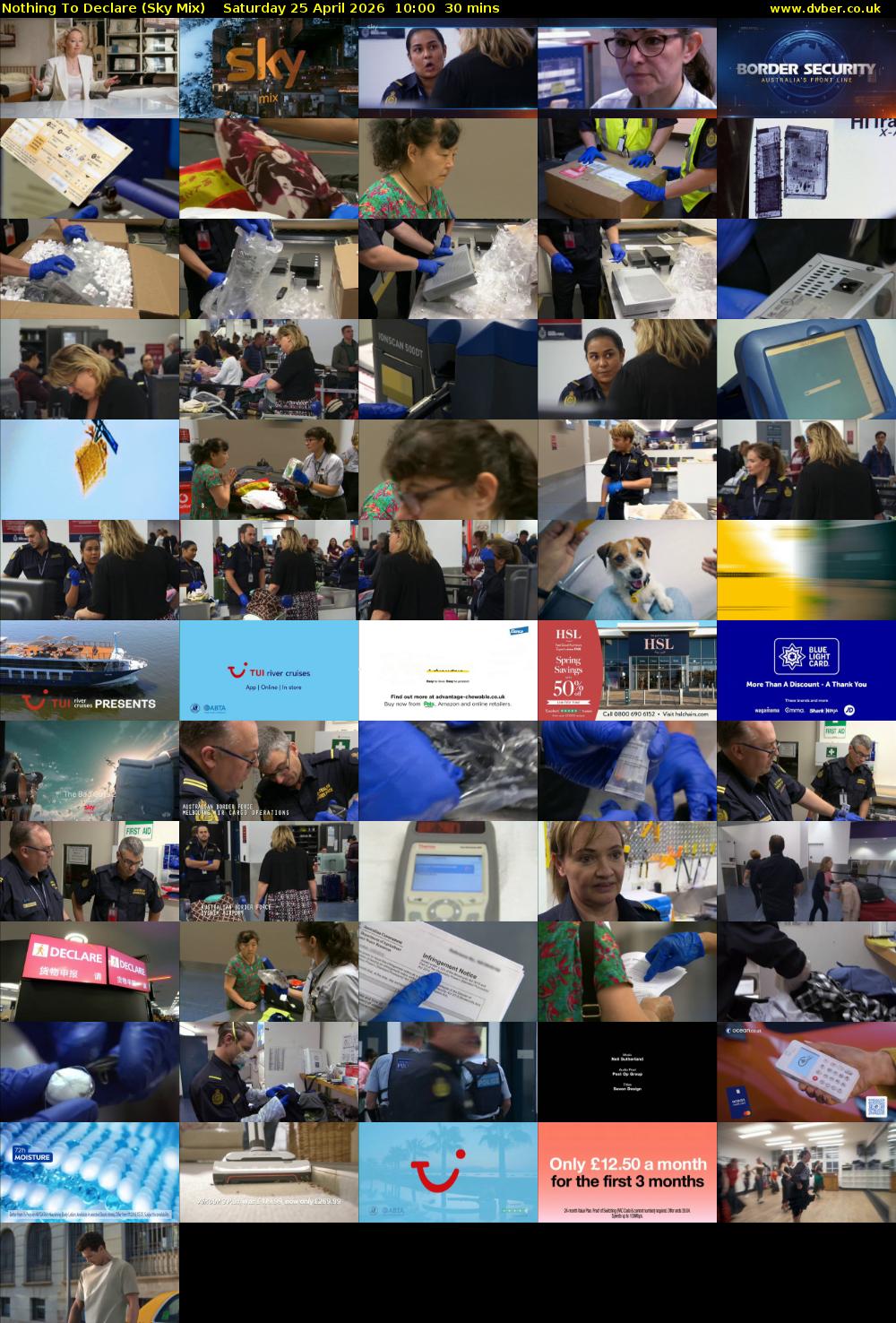 Nothing To Declare (Sky Mix) Saturday 25 April 2026 10:00 - 10:30