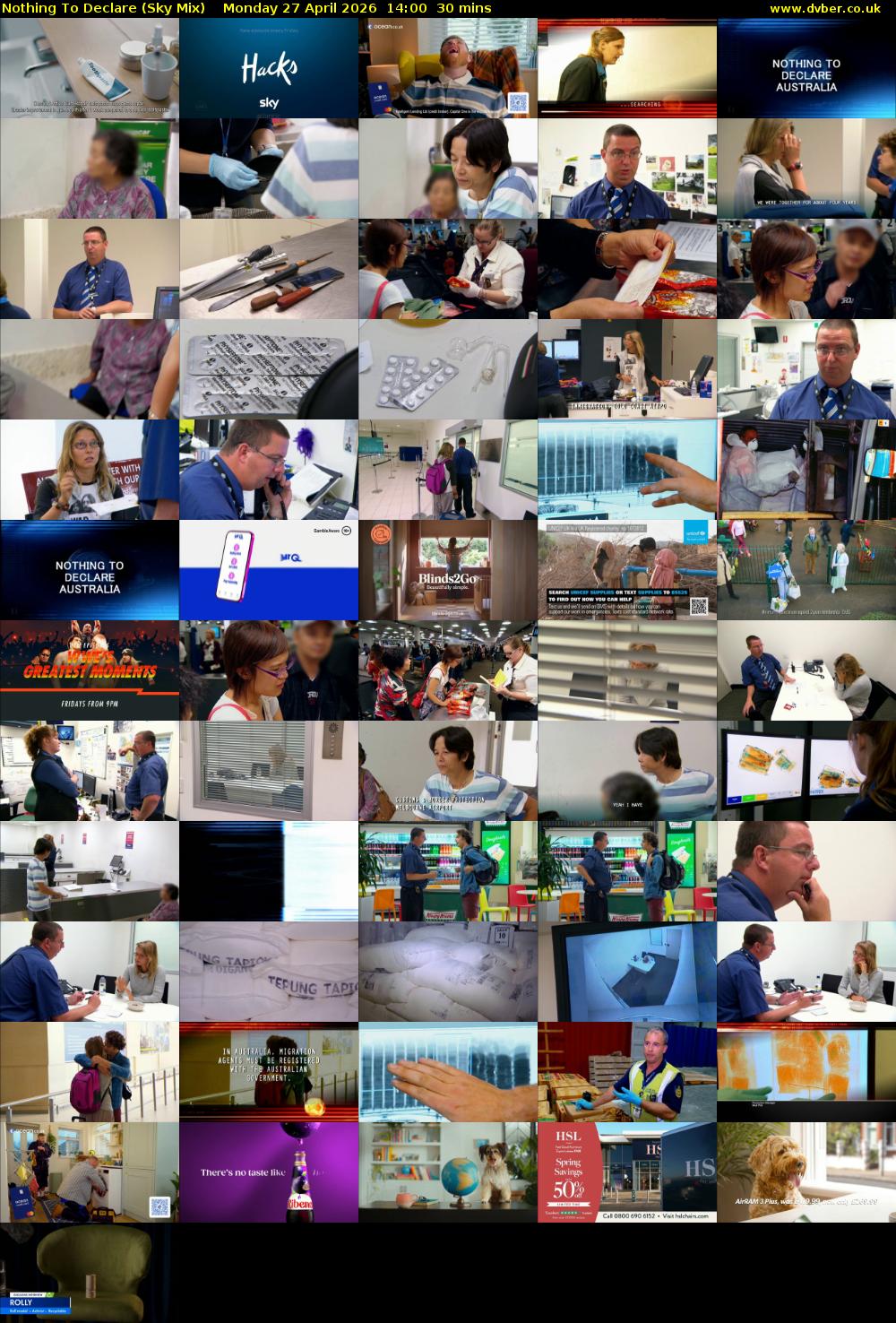 Nothing To Declare (Sky Mix) Monday 27 April 2026 14:00 - 14:30