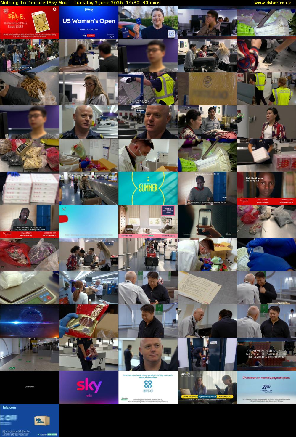 Nothing To Declare (Sky Mix) Tuesday 2 June 2026 14:30 - 15:00