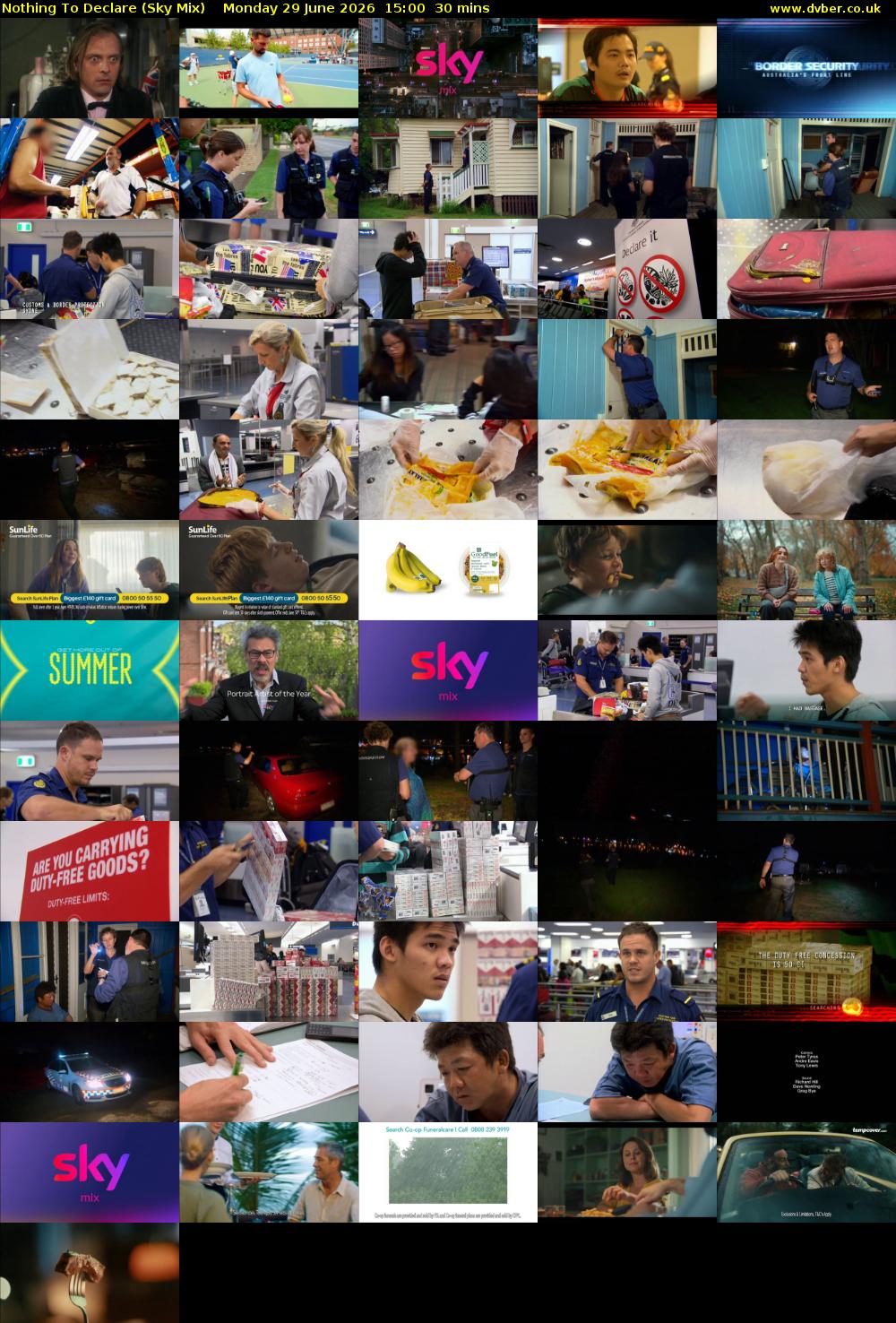 Nothing To Declare (Sky Mix) Monday 29 June 2026 15:00 - 15:30