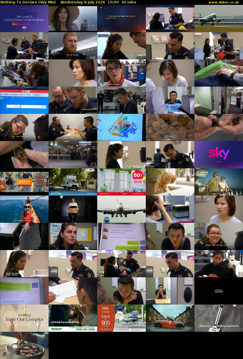 Nothing To Declare (Sky Mix) Wednesday 8 July 2026 15:00 - 15:30