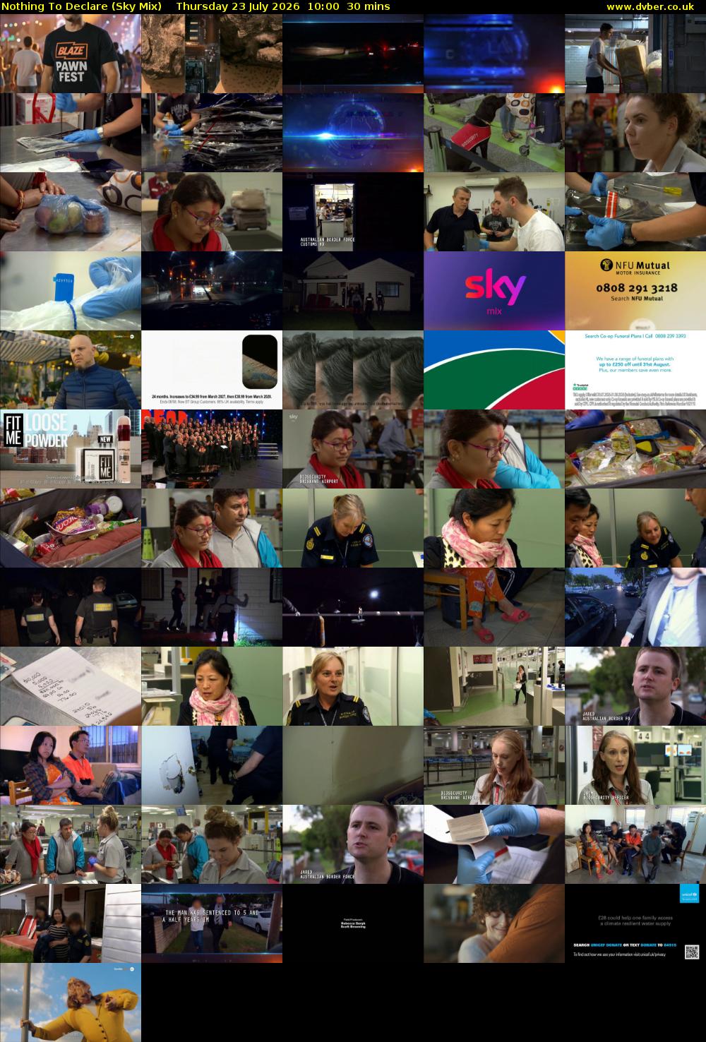Nothing To Declare (Sky Mix) Thursday 23 July 2026 10:00 - 10:30