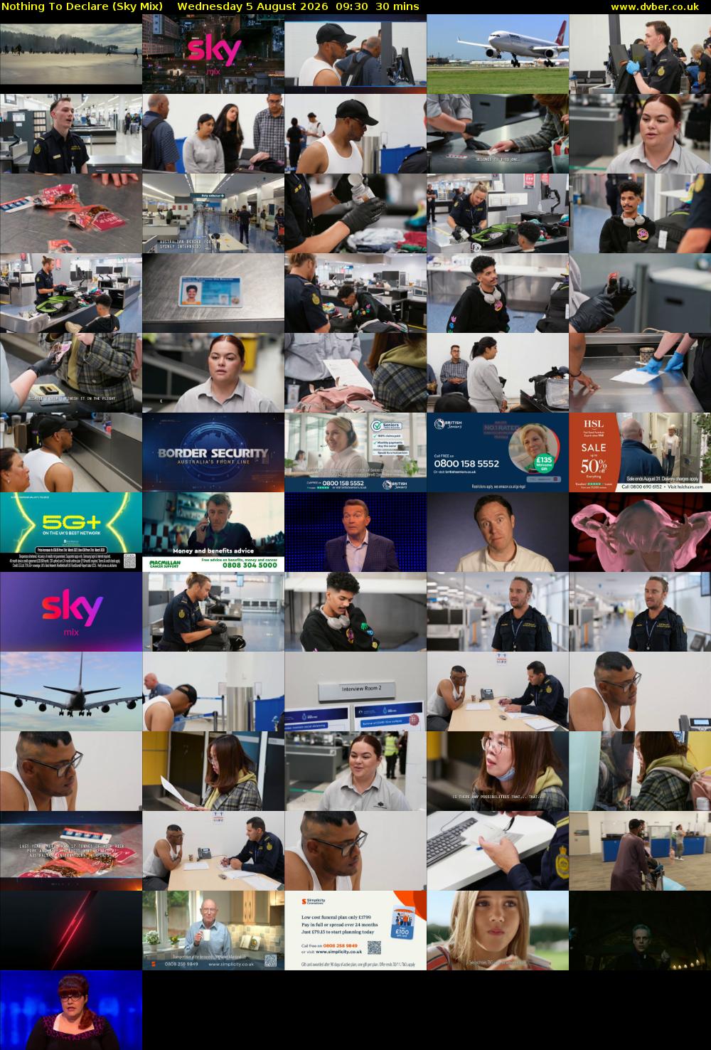 Nothing To Declare (Sky Mix) Wednesday 5 August 2026 09:30 - 10:00