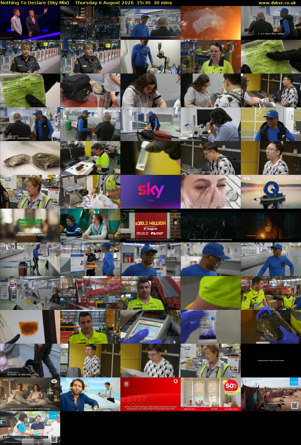 Nothing To Declare (Sky Mix) Thursday 6 August 2026 15:30 - 16:00