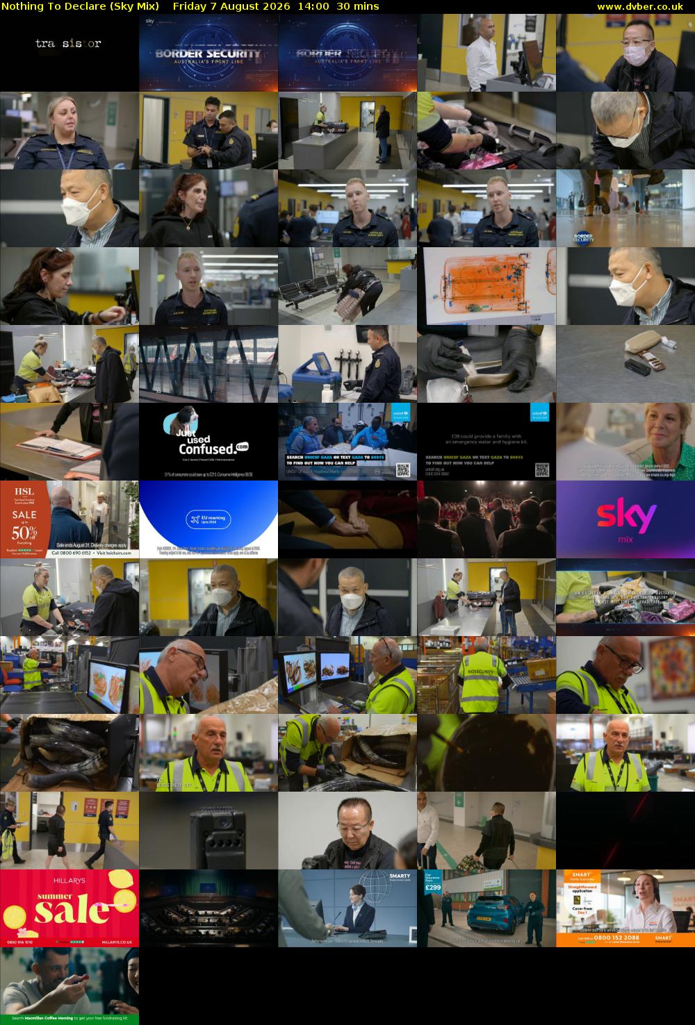 Nothing To Declare (Sky Mix) Friday 7 August 2026 14:00 - 14:30