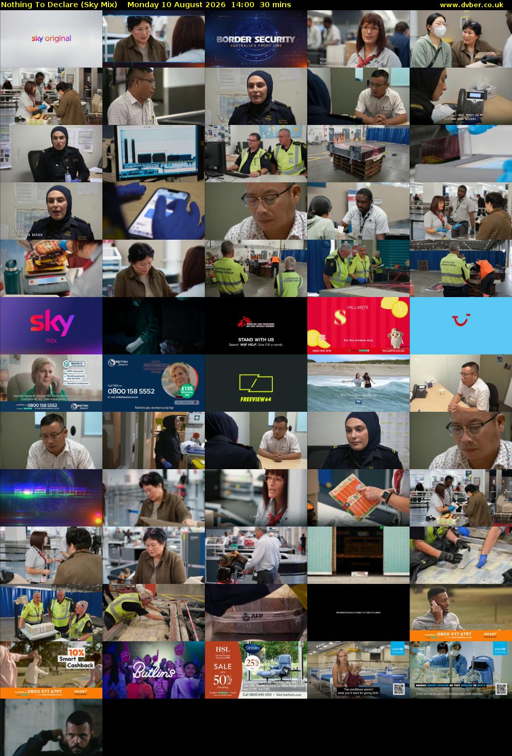 Nothing To Declare (Sky Mix) Monday 10 August 2026 14:00 - 14:30