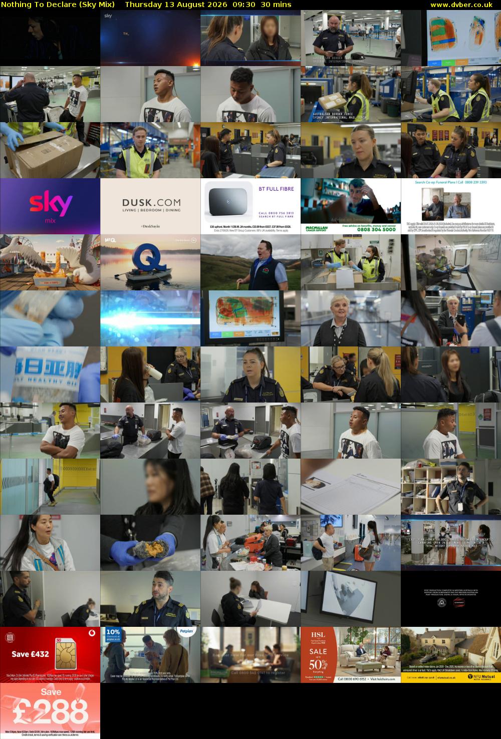 Nothing To Declare (Sky Mix) Thursday 13 August 2026 09:30 - 10:00