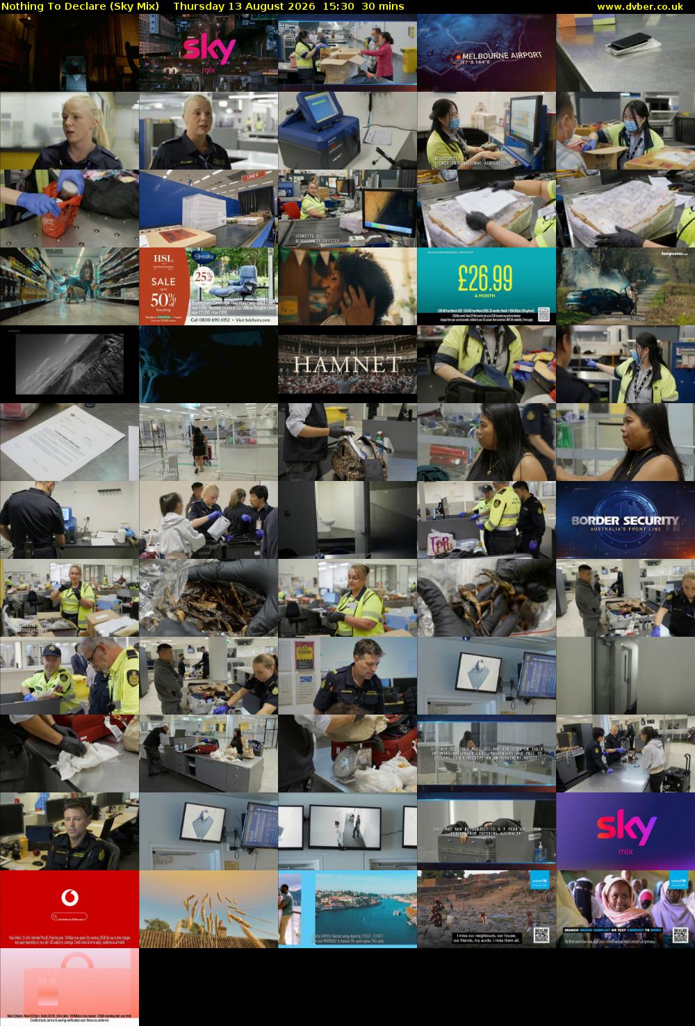 Nothing To Declare (Sky Mix) Thursday 13 August 2026 15:30 - 16:00