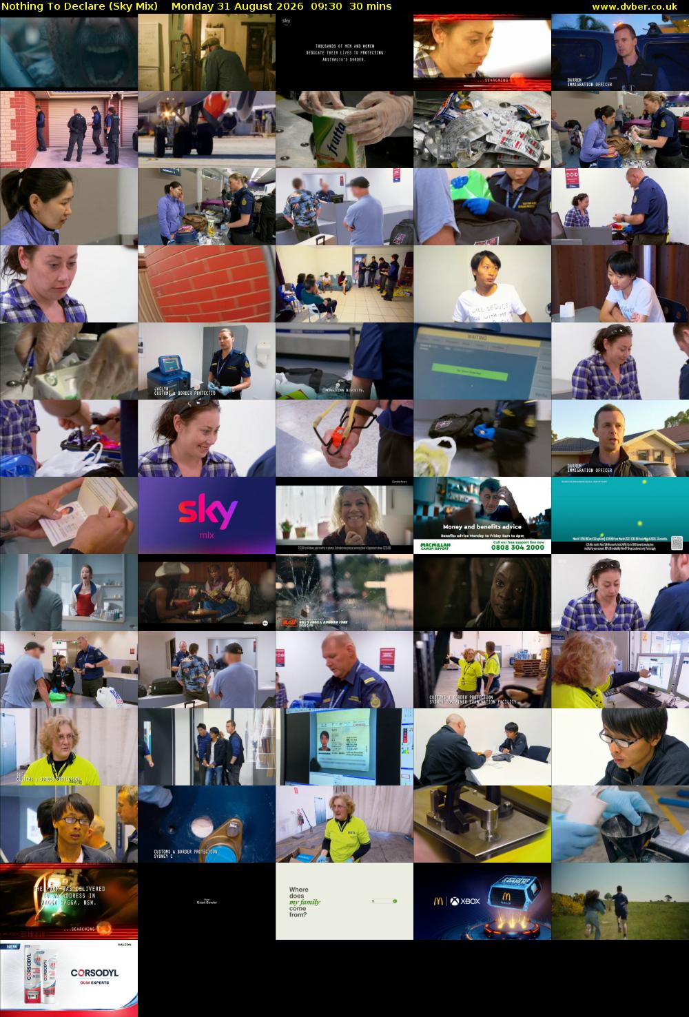Nothing To Declare (Sky Mix) Monday 31 August 2026 09:30 - 10:00