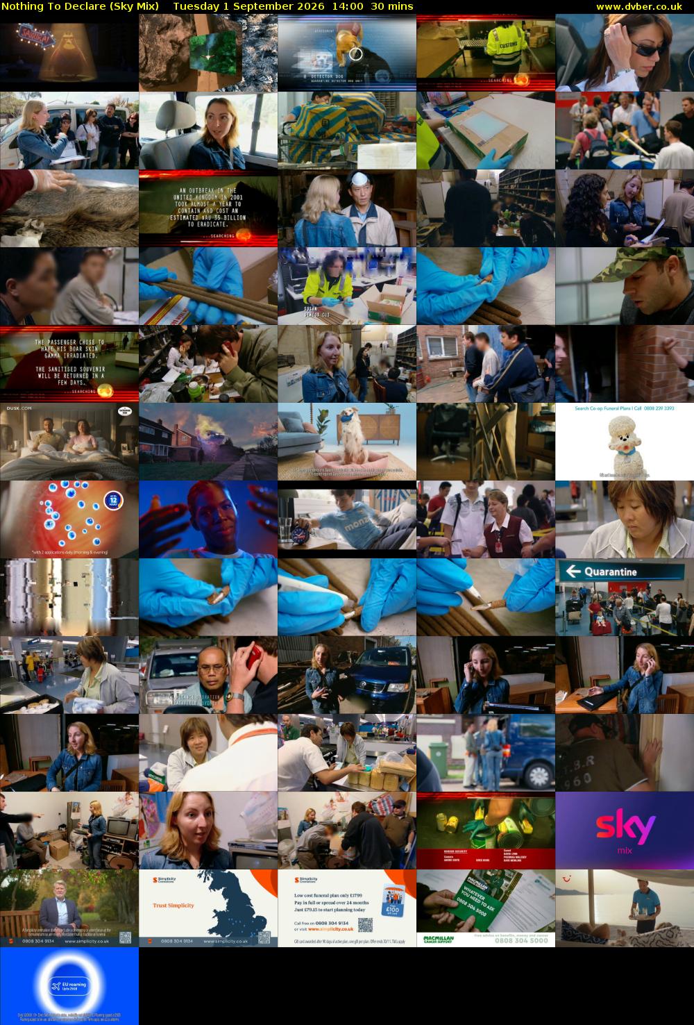 Nothing To Declare (Sky Mix) Tuesday 1 September 2026 14:00 - 14:30