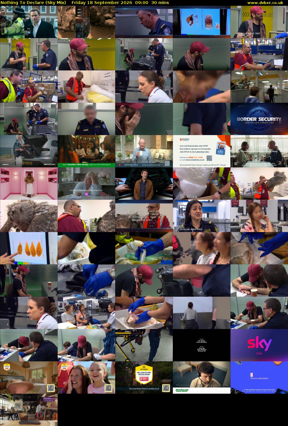 Nothing To Declare (Sky Mix) Friday 18 September 2026 09:00 - 09:30