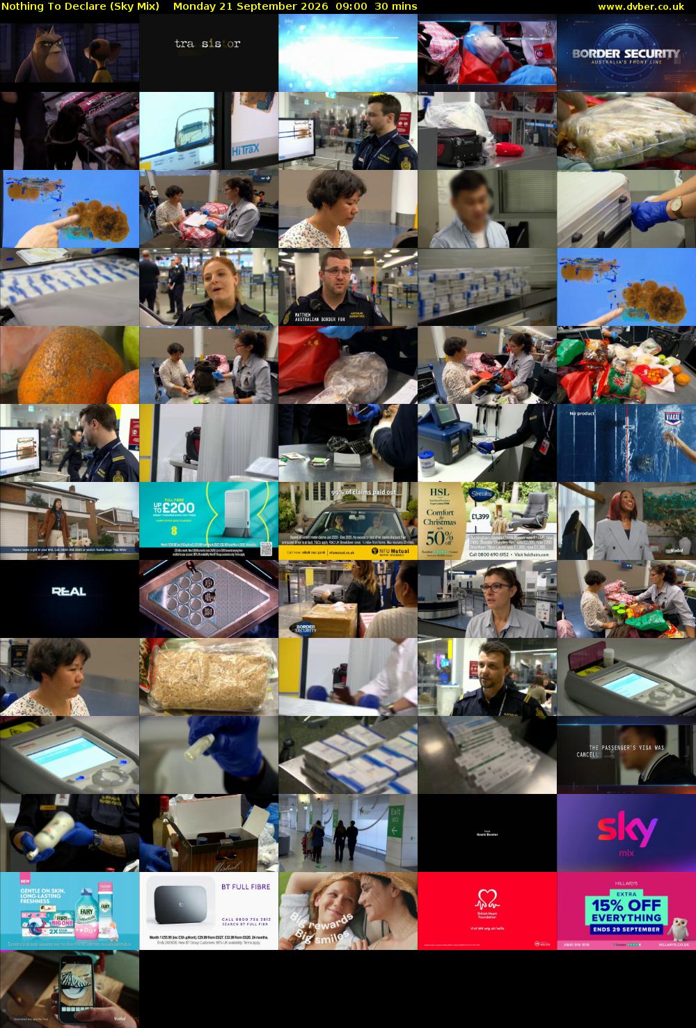 Nothing To Declare (Sky Mix) Monday 21 September 2026 09:00 - 09:30