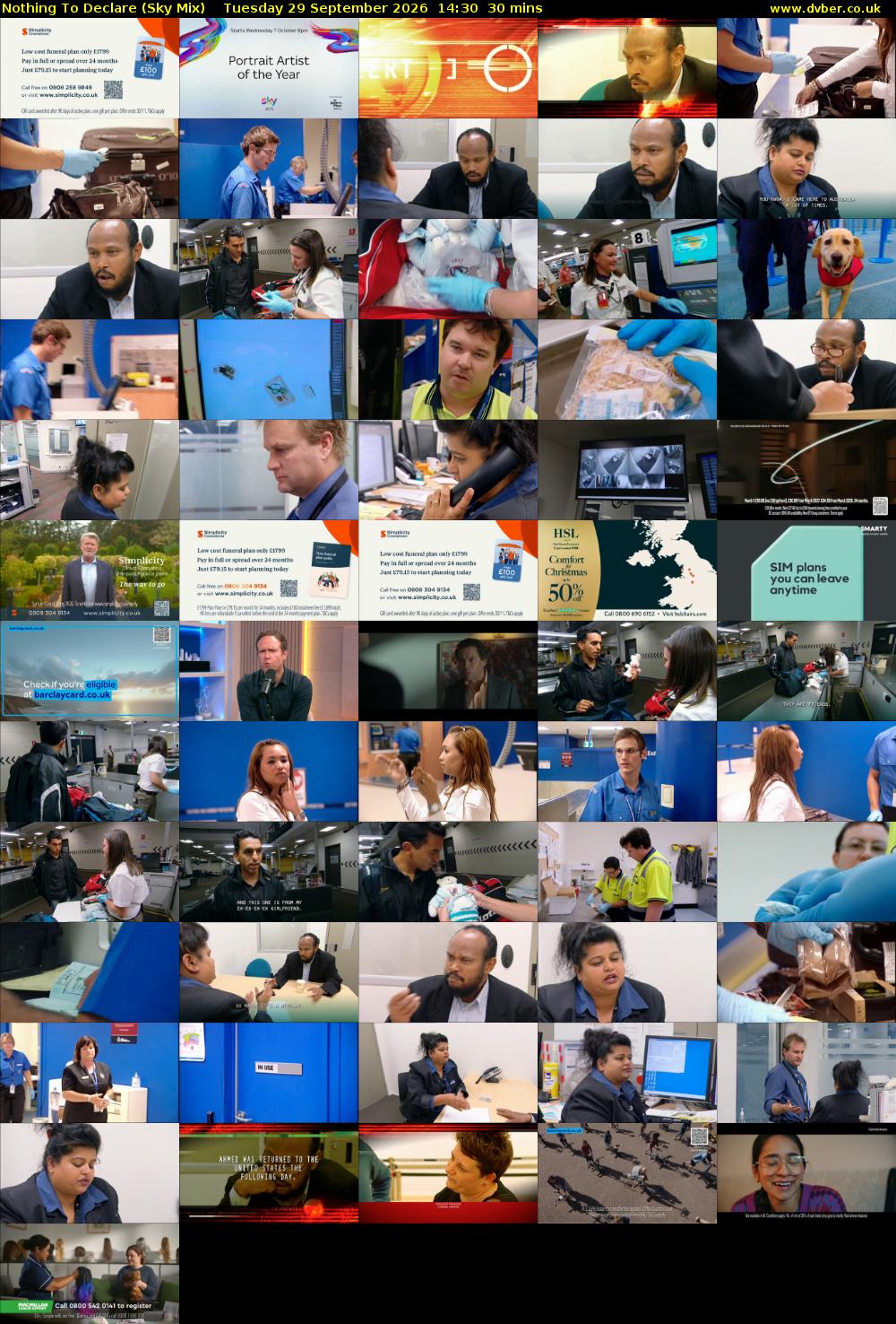 Nothing To Declare (Sky Mix) Tuesday 29 September 2026 14:30 - 15:00