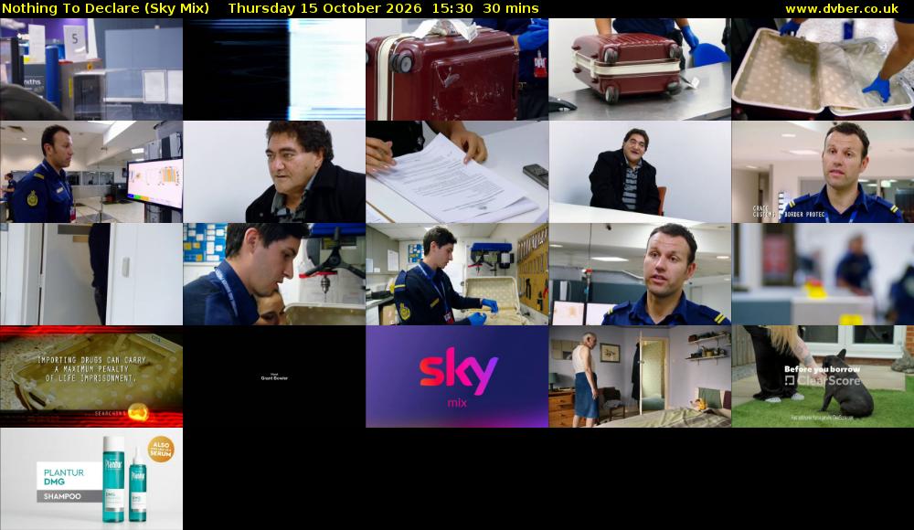Nothing To Declare (Sky Mix) Thursday 15 October 2026 15:30 - 16:00