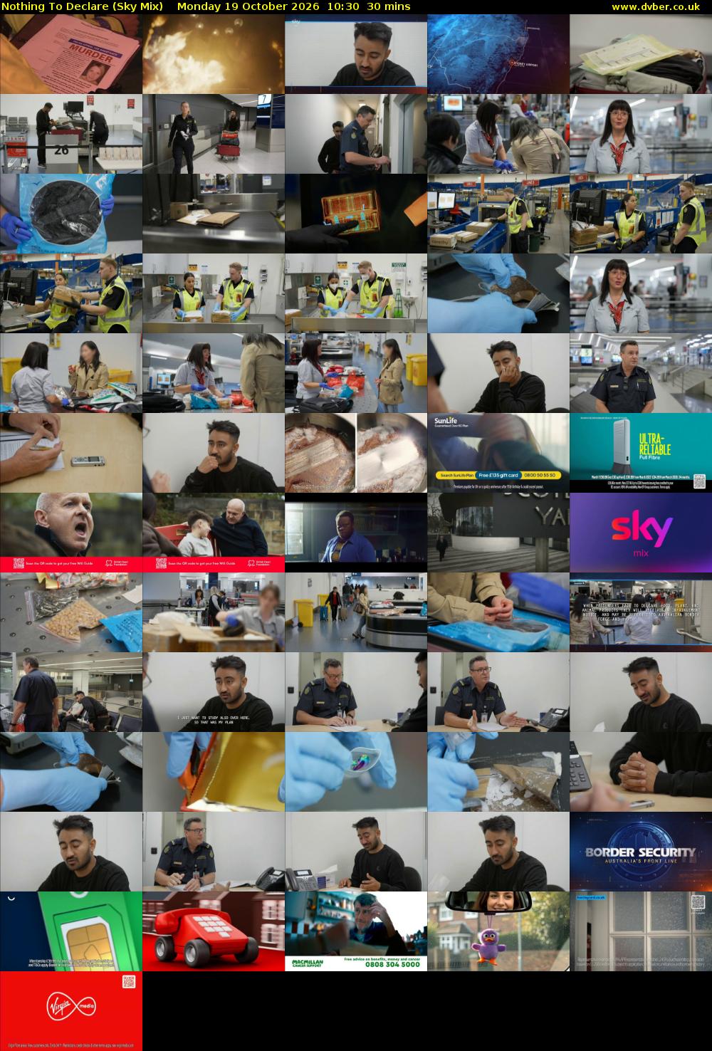 Nothing To Declare (Sky Mix) Monday 19 October 2026 10:30 - 11:00