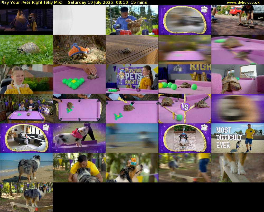 Play Your Pets Right (Sky Mix) Saturday 19 July 2025 08:10 - 08:25