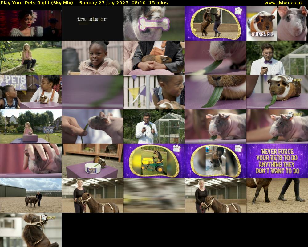 Play Your Pets Right (Sky Mix) Sunday 27 July 2025 08:10 - 08:25