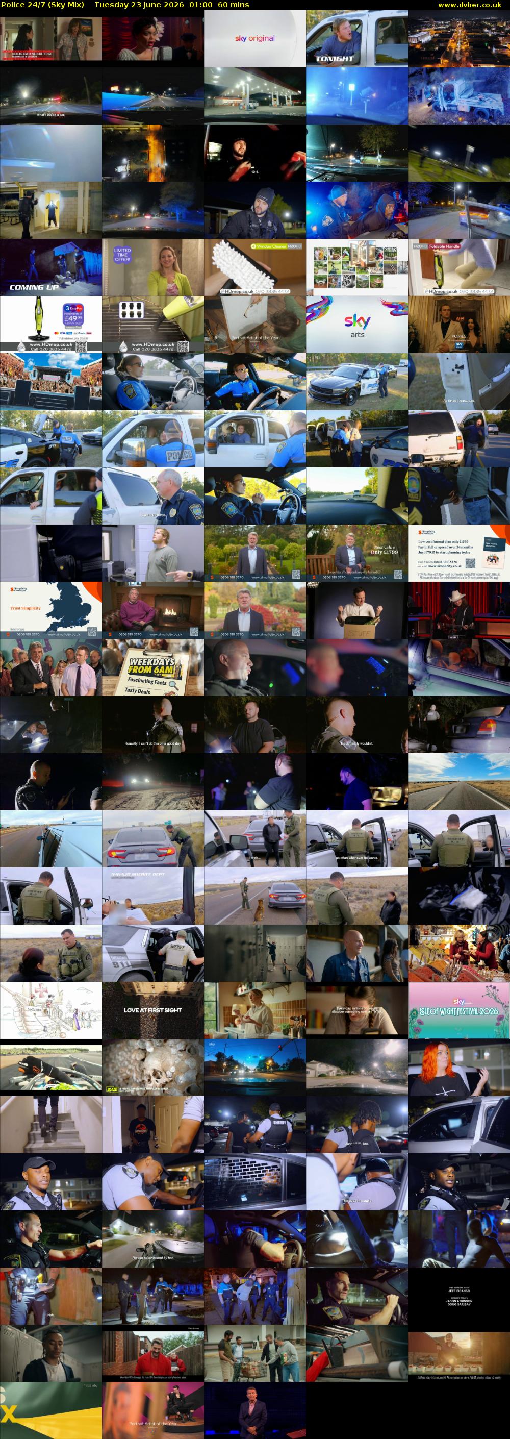 Police 24/7 (Sky Mix) Tuesday 23 June 2026 01:00 - 02:00
